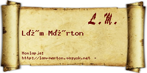Lám Márton névjegykártya