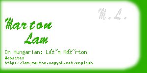 marton lam business card
